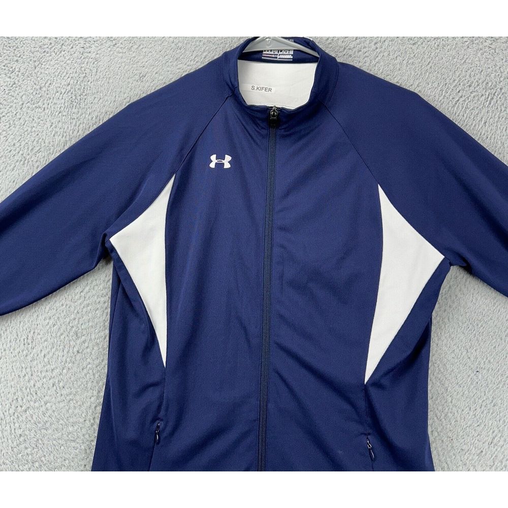 Under Armour Jacket Women Medium Blue Athletic Full Zip Loose Long Sleeve Ladies
